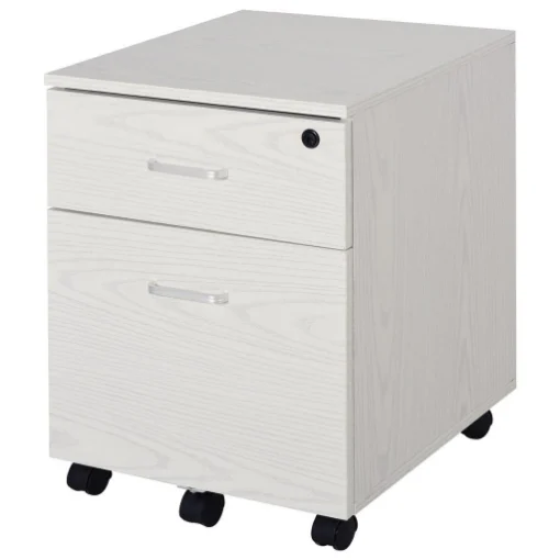 CASSETTIERA PORTADOCUMENTI DA UFFICIO CON 2 CASSETTI IN LEGNO BIANCO - MAURY'S