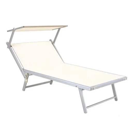 LETTINO DA SPIAGGIA RIMINI LUI & LEI IN COLORE BIANCO - CREARE ITALIA