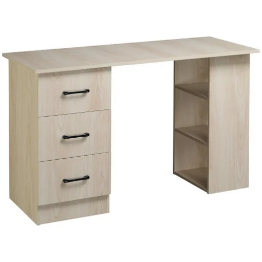 SCRIVANIA PC MODERNA CON 3 CASSETTI E 3 SCAFFALI IN LEGNO 120 X 49 X 72 CM - MAURY'S