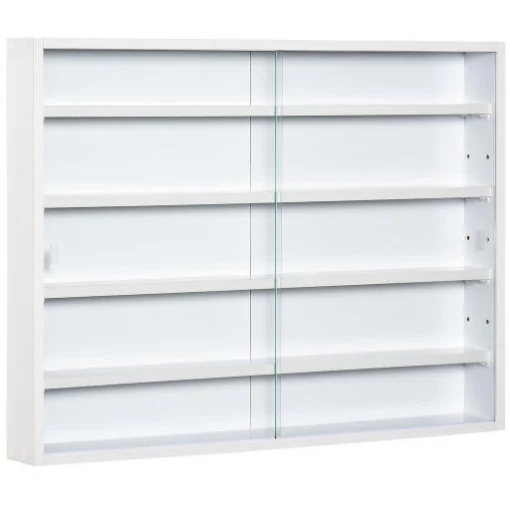BACHECA PORTAOGGETTI CON 5 MENSOLE REGOLABILI 80 X 9,5 X 60 CM COLORE BIANCO - MAURY'S