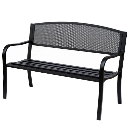 PANCHINA DA ESTERNO IN ACCIAIO, NERO, 127X60X85CM - MAURY'S