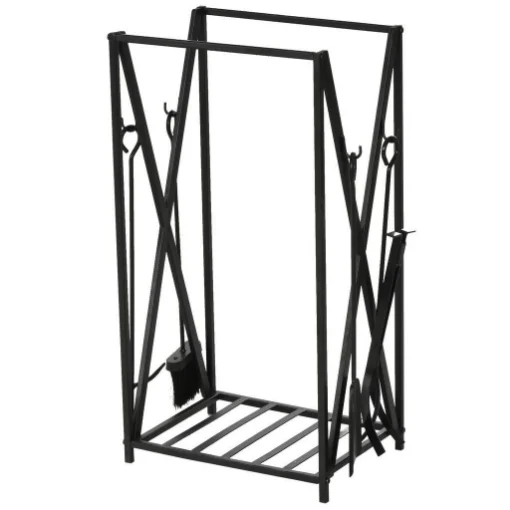 PORTALEGNA DA INTERNO ED ESTERNO IN ACCIAIO CON PALETTA SCOPINO PINZA 46X30X76CM - MAURY'S