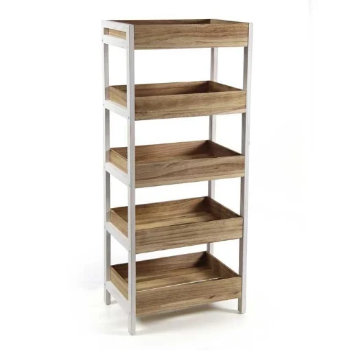 MOBILETTO IN LEGNO 5 RIPIANI 46 X 30 X 108 CM BIANCO - MAURY'S