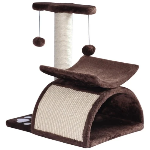 ALBERO PER GATTI TUNNEL IN SISAL MARRONE 40 X 30 X 43 CM - MAURY'S