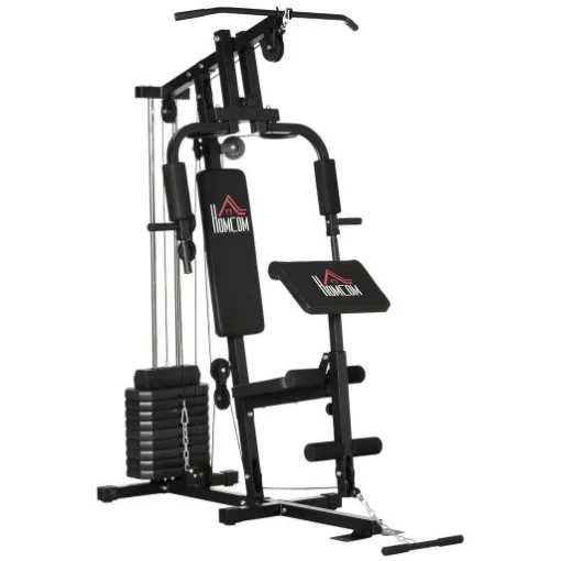 STAZIONE FITNESS MULTIFUNZIONE POWER TOWER CON PESI FINO 45 KG E PANCA IMBOTTITA - MAURY'S
