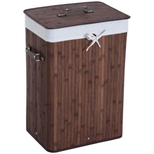CESTO PORTABIANCHERIA CON COPERCHIO E SACCO RIMOVIBILE 40X30X60CM MARRONE - MAURY'S