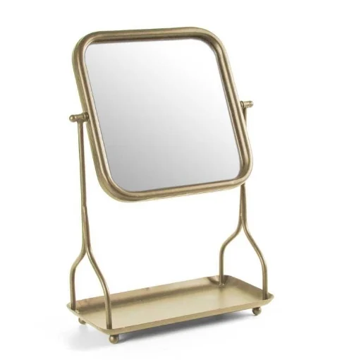 SPECCHIO QUADRATO DA ARREDO 32X16X47CM IN COLORE ORO - MAURY'S