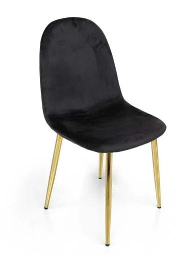 SEDIA IN VELLUTO CON GAMBE ORO 52X44X88 CM IN COLORE NERO - MAURY'S