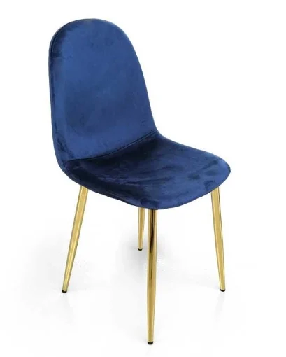 SEDIA IN VELLUTO CON GAMBE ORO 52X44X88 CM IN COLORE BLU - MAURY'S