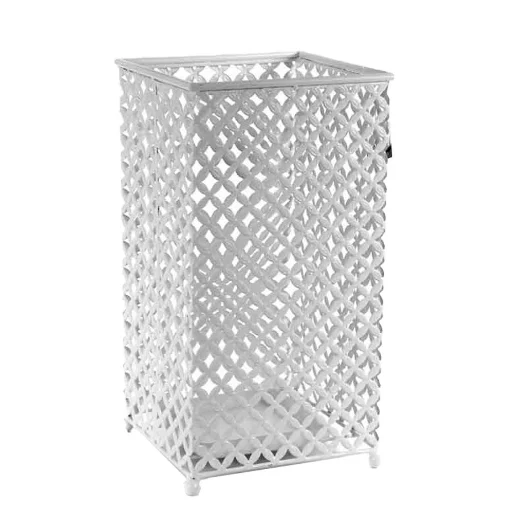 PORTAOMBRELLI QUADRATO IN METALLO FORATO 24 X 43 CM COLORE BIANCO - MAURY'S