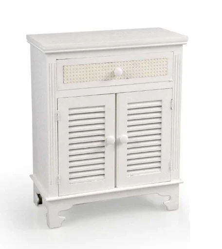 VIENNA MOBILE CON 2 ANTE E CASSETTO 60 X 30 X 80 CM COLORE BIANCO E SABBIA - MAURY'S