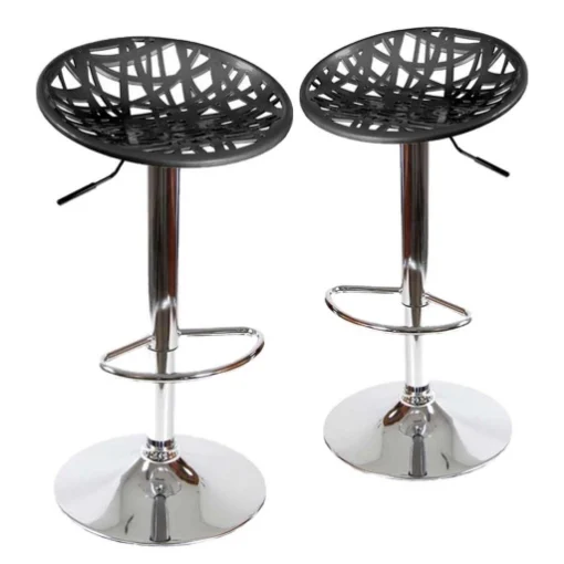 SET 2 SGABELLI IN ABS CON ALTEZZA REGOLABILE DA 91 CM COLORE NERO - GICOS