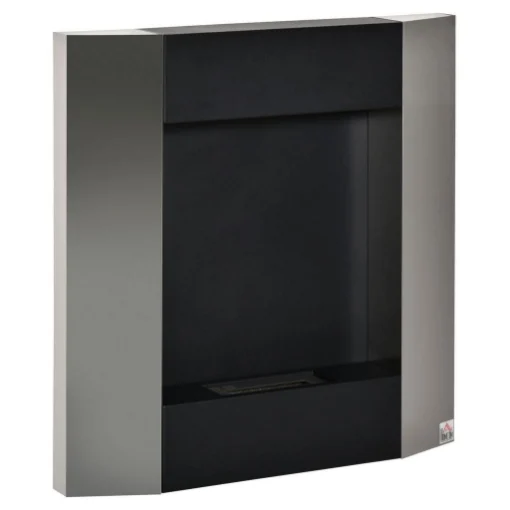 CAMINO BIOETANOLO DA PARETE CON SERBATOIO 0.7L 72X11X72 CM ARGENTO/NERO - MAURY'S