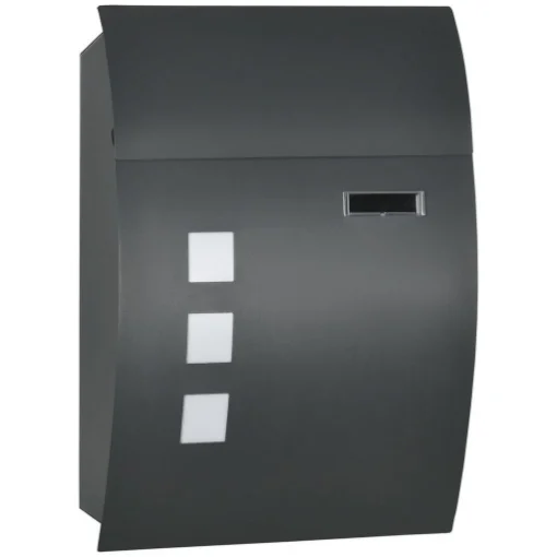 CASSETTA POSTALE RICURVA IN ACCIAIO ZINCATO 45X10X32 CM GRIGIO - MAURY'S