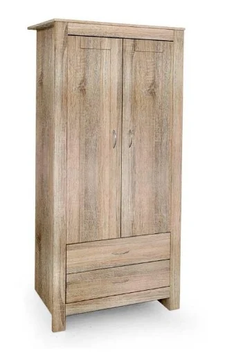 ARMADIO DA ARREDO CON 2 CASSETTI E 2 ANTE 80X52X180 CM COLORE ROVERE - MAURY'S