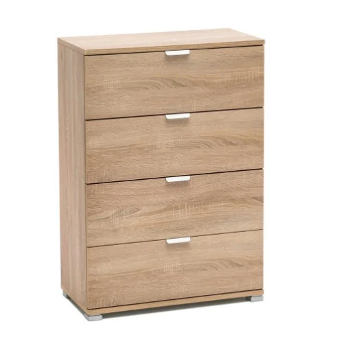 CASSETTIERA BASIC CON 4 CASSETTI IN LEGNO NATURALE 60 X 38 X H 85 CM - MAURY'S