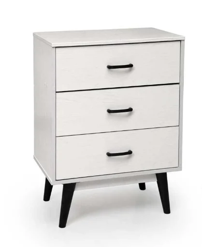 ARES CASSETTIERA A 3 CASSETTI IN LEGNO 60 X 40 X 80 CM COLORE BIANCO - MAURY'S