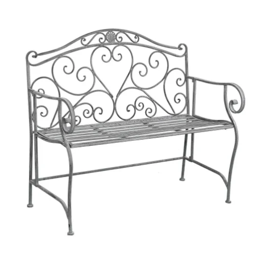 PANCA DOLLIE IN ACCIAIO VERNICIATO BIANCO OSSIDATO 103 X 54 X H95 CM - MAURY'S
