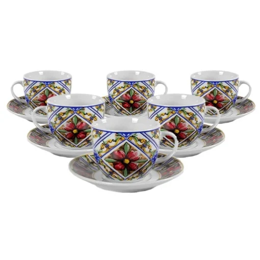 TERRA E SOLE SET DA 6 TAZZINE CON PIATTINO DA 80 ML - MAURY'S