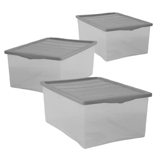 SET 3 SCATOLE GRIGIO CON COPERCHIO SPRING BOX TAGLIA M 42 X 35 X H18 CM - BELLI E FORTI