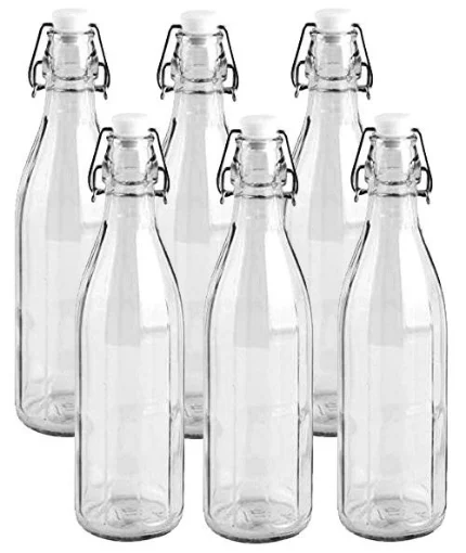 6 MILLY BOTTIGLIE 500 ML IN VETRO CON TAPPO A CHIUSURA ERMETICA CERVE VINTAGE - BORMIOLI ROCCO