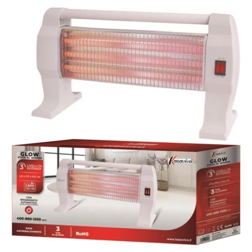ALBA STUFA AL QUARZO DA 1200W A TERRA CON SPEGNIMENTO AUTOMATICO BIANCA - MAURY'S