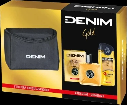 DENIM GOLD BOX AFTER SHAVE - SHOWER GEL E TROUSSE APPENDIBILE