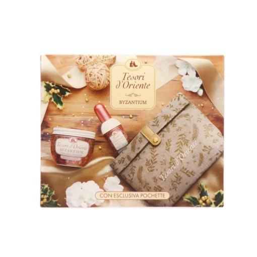 BOX TESORI D' ORIENTE POCHETTE CON EAU DE TOILETTE E CREMA CORPO BYZANTIUM - TESORI D'ORIENTE