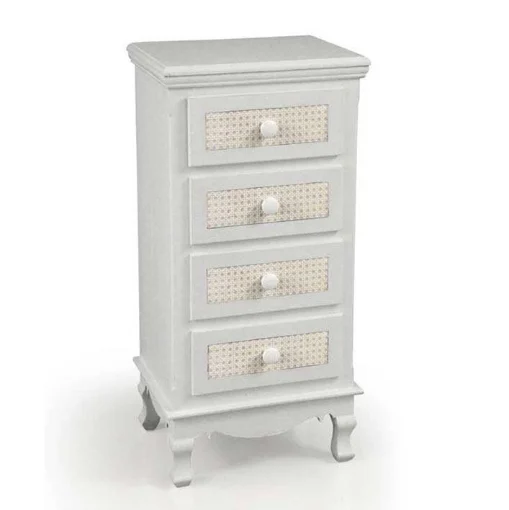 VIENNA CASSETTIERA SLIM A 4 CASSETTI 40 X 30 X H82 CM IN COLORE BIANCO E CREMA - MAURY'S