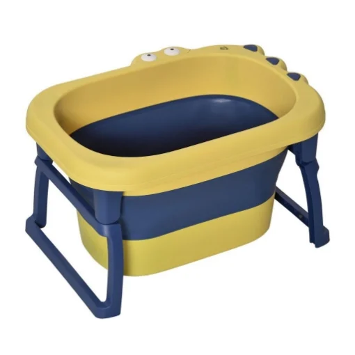 VASCA BAGNETTO PIEGHEVOLE 0-6 ANN IN PLASTICA ANTISCIVOLO 75X55X43CM