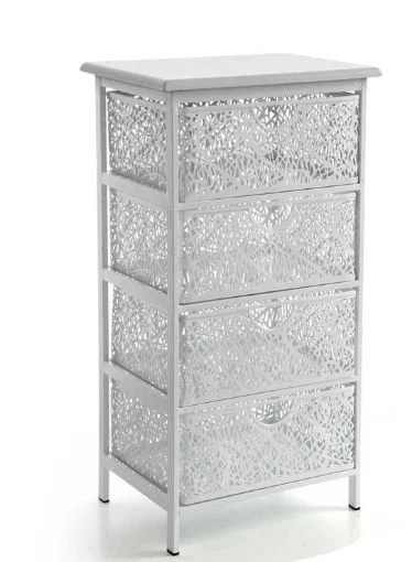 SAN JOSE CASSETTIERA IN METALLO BIANCO A 4 CASSETTI 42 X 31 XH73 CM - MAURY'S