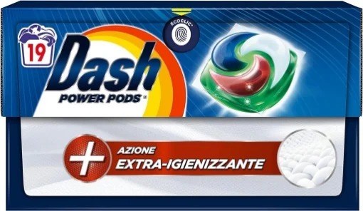 DASH PODS DETERSIVO PER LAVATRICE DA 19 LAVAGGI EXTRA IGIENIZZANTE