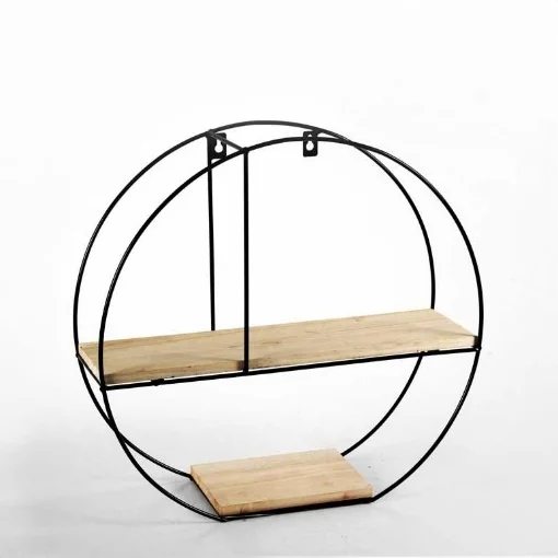 BACHECA DA PARETE STILE INDUSTRIAL CON 2 RIPIANI IN LEGNO 40X12X40CM - MAURY'S