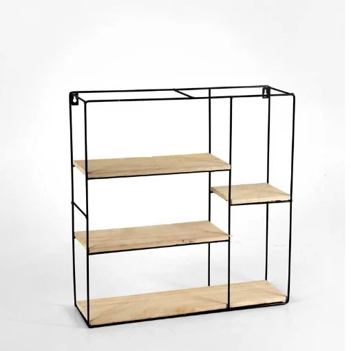 BACHECA DA PARETE STILE INDUSTRIAL RETAGONALE A 3 RIPIANI 50X12X50CM - MAURY'S