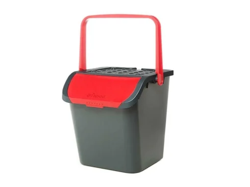 PATTUMIERA ECOLOGIC 28 LITRI CON MANICO E SPORTELLO ROSSA - ECOPLAST