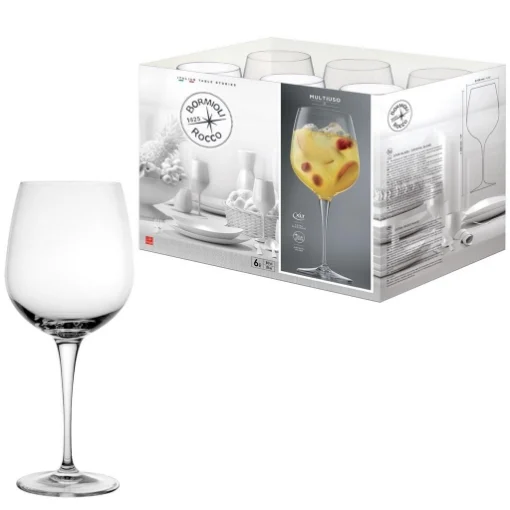 BORMIOLI ROCCO SET DI 6 CALICI MULTIUSO REALIZZATI IN VETRO DA 83 CL
