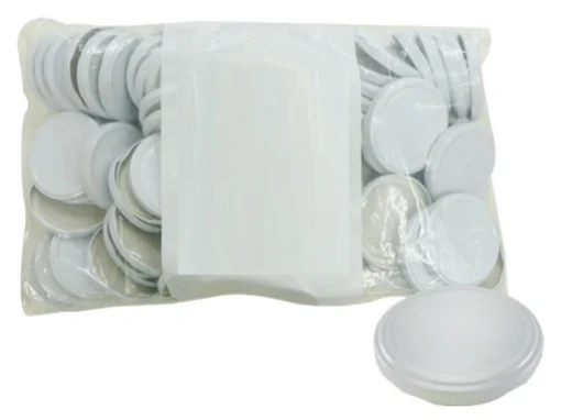 SET DA 100 CAPSULE PER BARATTOLI DA MM.70 IN COLORE BIANCO - MAURY'S