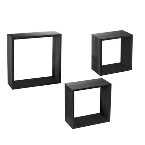 SET 3 PENSILI QUADRATI IN LEGNO DA PARETE IN TRE MISURE CON FINITURA NERA - MAURY'S