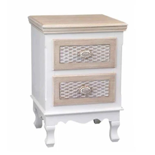 CHARM CASSETTIERA A 2 CASSETTI 37 X 34 X H 53 CM COLORE BIANCO E CREMA - MAURY'S