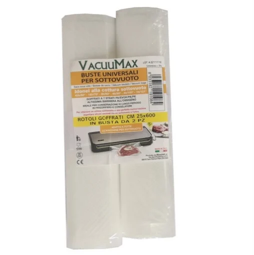 SET 2 ROTOLI GOFFRATI 25X600 IDONEI PER LA COTTURA SOTTOVUOTO - MAURY'S