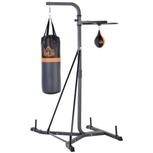 STAZIONE MULTIUSO REGOLABILE CON SACCO DA BOXE 20KG E PUNCHING BALL INCLUSO - MAURY'S