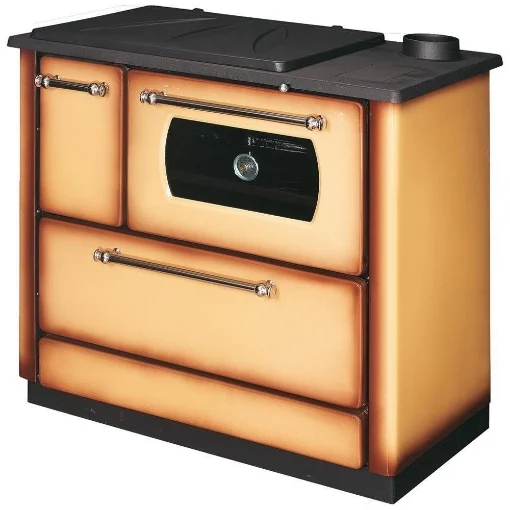 POPULAR STUFA CUCINA A LEGNA CON FORNO 9,06KW CAPPUCCINO 90 X 58 X H 90 CM - K-LINE