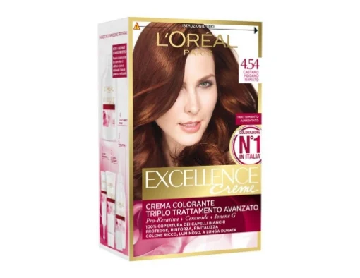 L'ORÉAL PARIS EXCELLENCE CREMA COLORANTE TRIPLO TRATTAMENTO AVANZATO 4.54 CASTANO MOGANO RAMATO