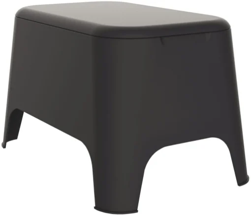 TAVOLO IN RESINA PETRA ANTRACITE PORTA OGGETTI CON COPERCHIO 59 X 39 X H36 CM - TOOMAX