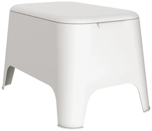 TAVOLINO IN RESINA PETRA BIANCO PORTA OGGETTI CON COPERCHIO 59 X 39 X H36 CM - TOOMAX