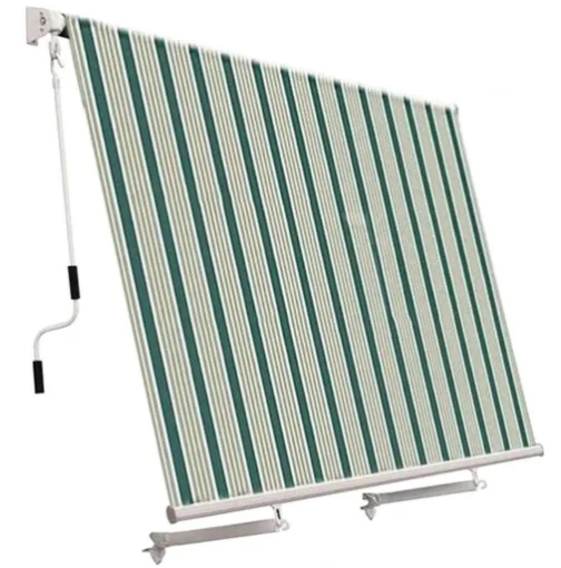 TENDA DA SOLE A CADUTA 300X250CM REGOLABILE E IMPERMEABILE A RIGHE VERDI BIANCHE - SANGIORGIO