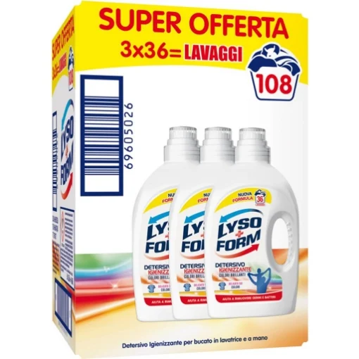 LYSOFORM DETERSIVO IGENIZZANTE 36 LAVAGGI X3 CONFEZIONI CAPI COLORATI OKY
