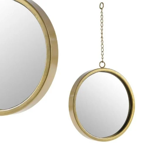 SPECCHIO ORO TONDO DA ARREDO CON CATENA 45X3X67 CM - MAURY'S