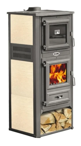 KALOROSA STUFA CON FORNO COLORE CREMA POTENZA 13 KW 49X 46X H116 CM - K-LINE