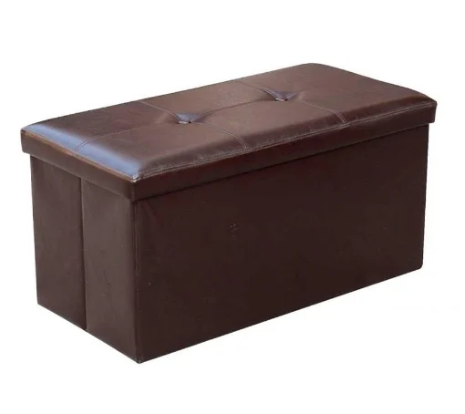 POUF CONTENITORE IMBOTTITO RETTANGOLARE 80X40 CM COLORE MARRONE - MAURY'S
